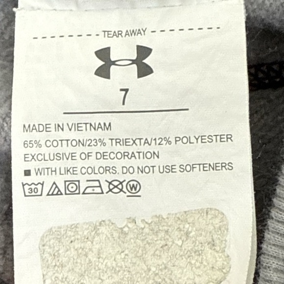 Under Armour Boys Hoodie Gray Black Logo Size 7 - Picture 11 of 12